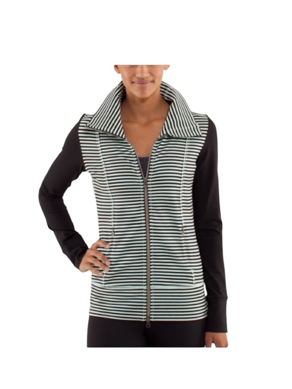 Lululemon Jacket Daily Yoga Striped Zip Front